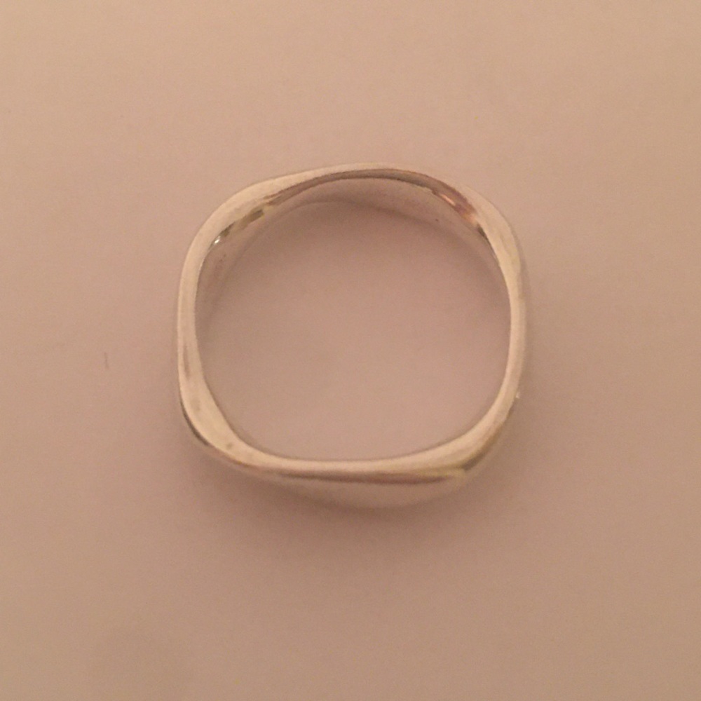 Authenic Pandora Liquid Silver Flow Square Ring